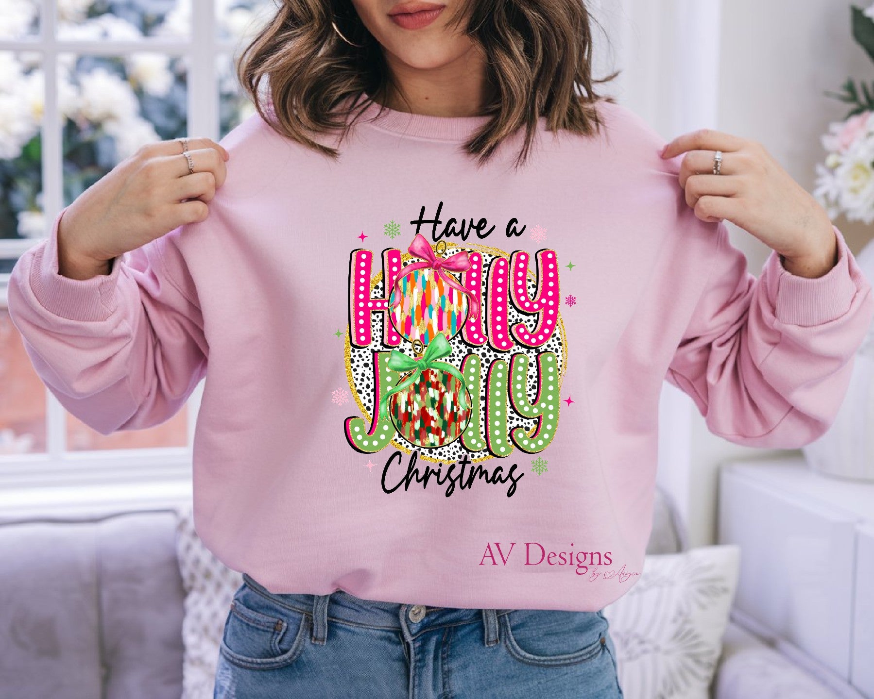 Preppy Holly Jolly Crew Sweater