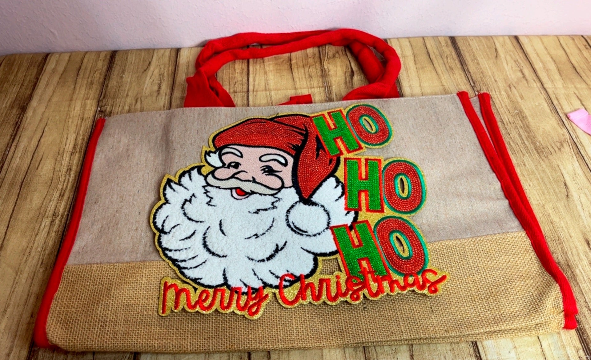 Santa Jute tote bag