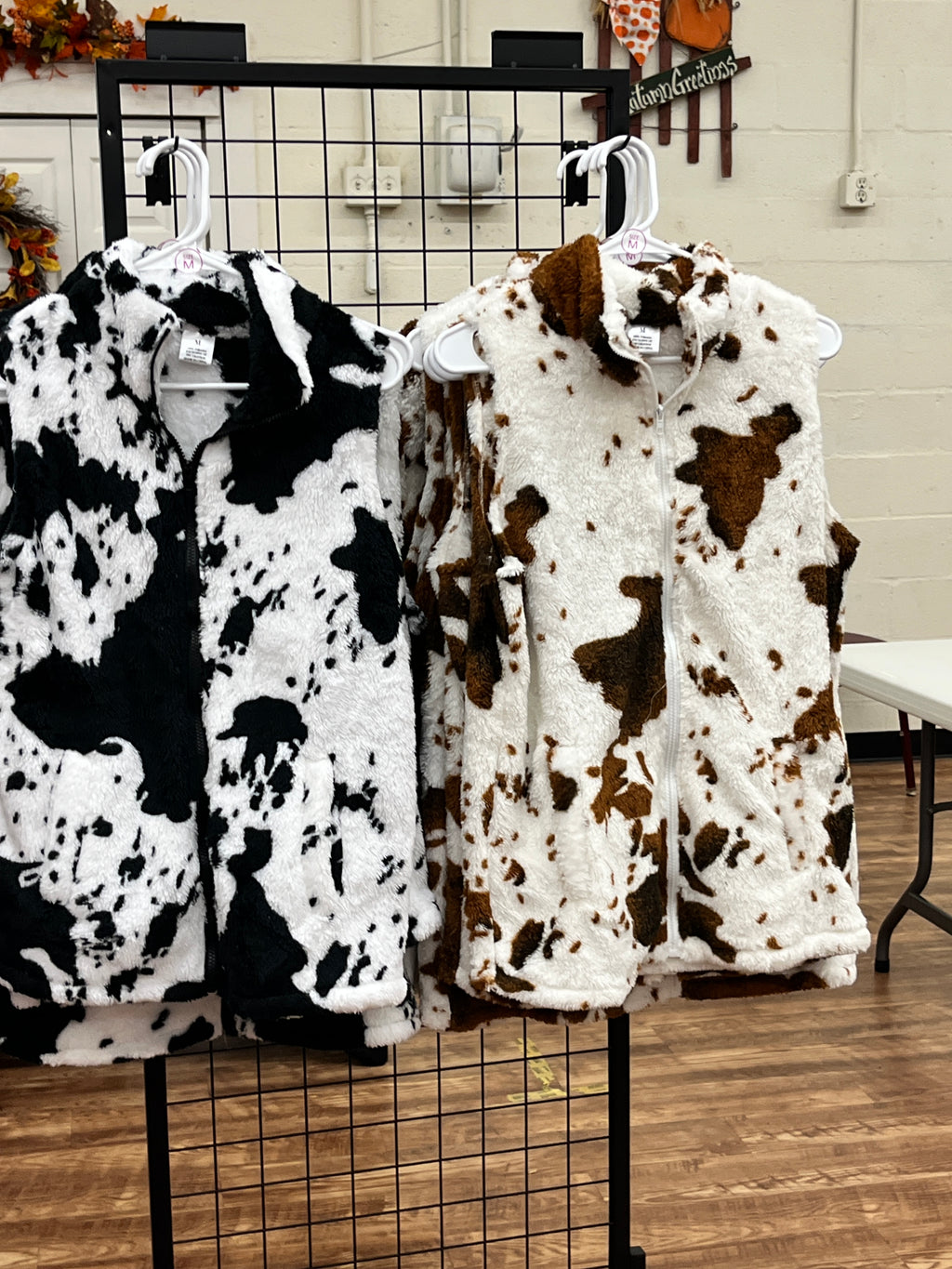 Sherpa Cow print Vest