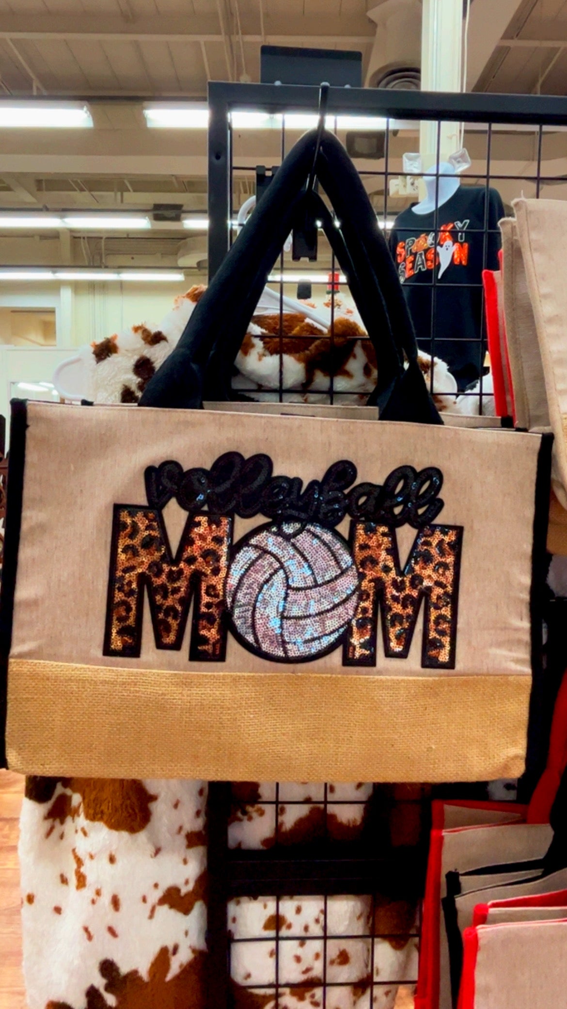 Volleyball Mom Jute tote bag