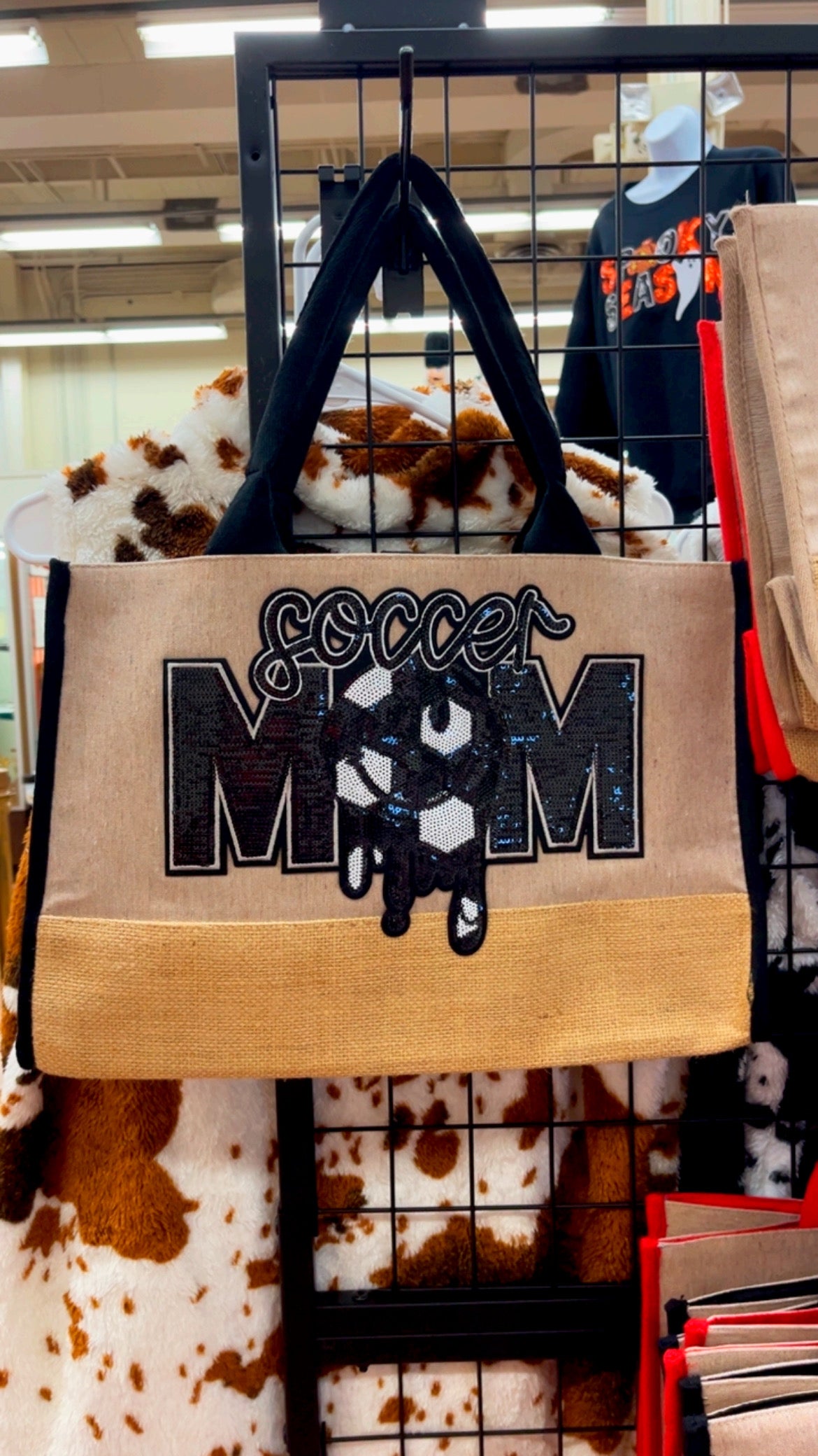 Soccer Mom Jute tote bag