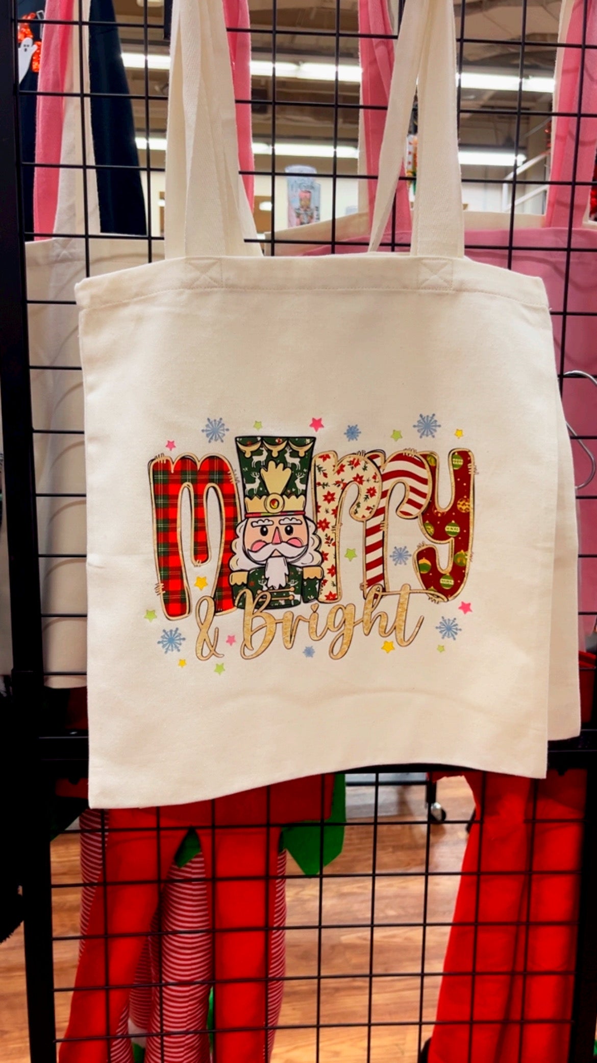 Merry Christmas Nutcracker tote bag