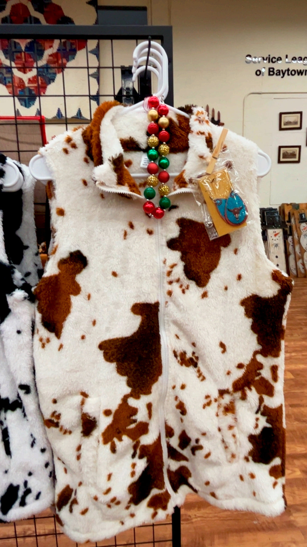 Sherpa Cow print Vest