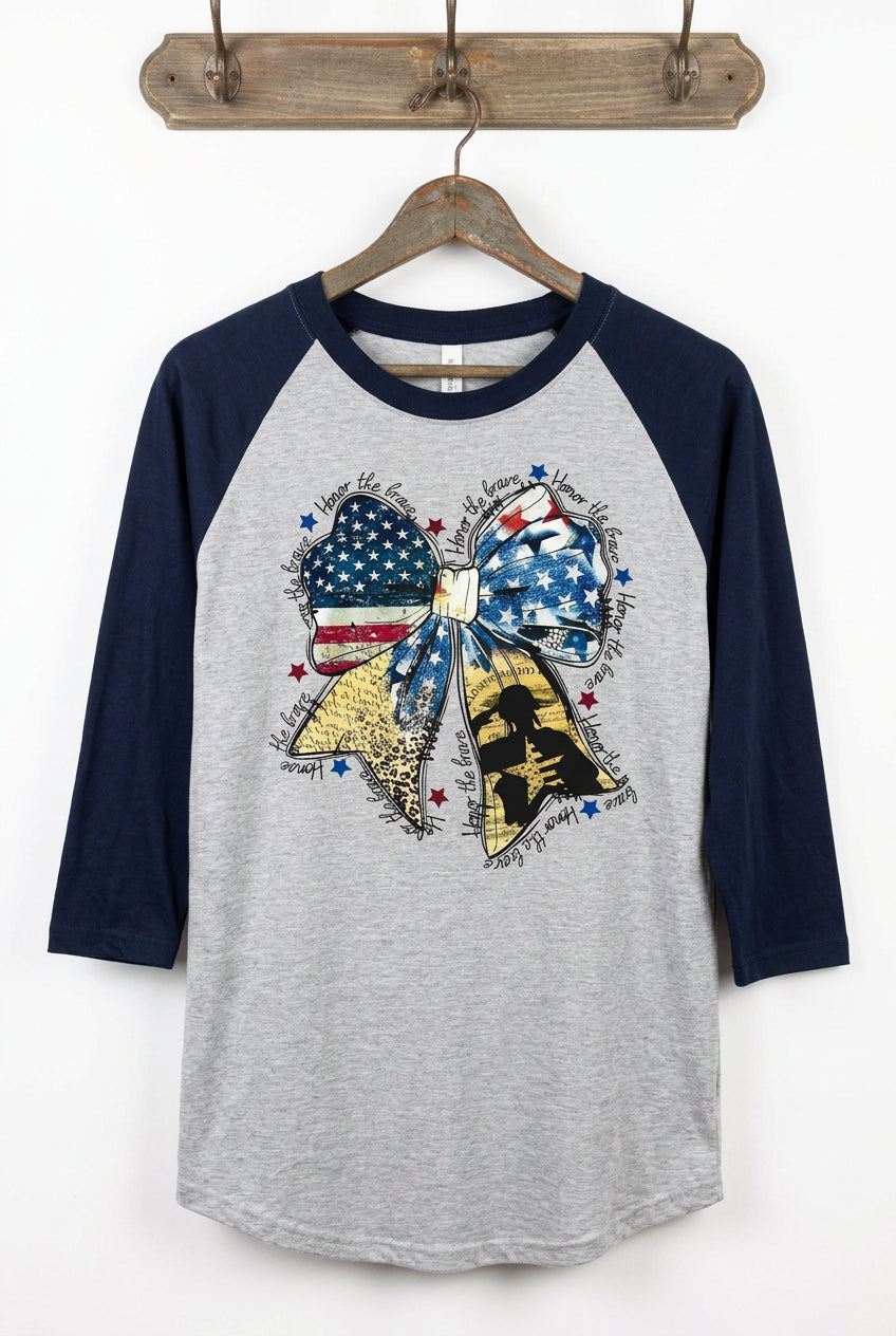 Honor the Brave 3/4 Raglan t-shirt - RTS