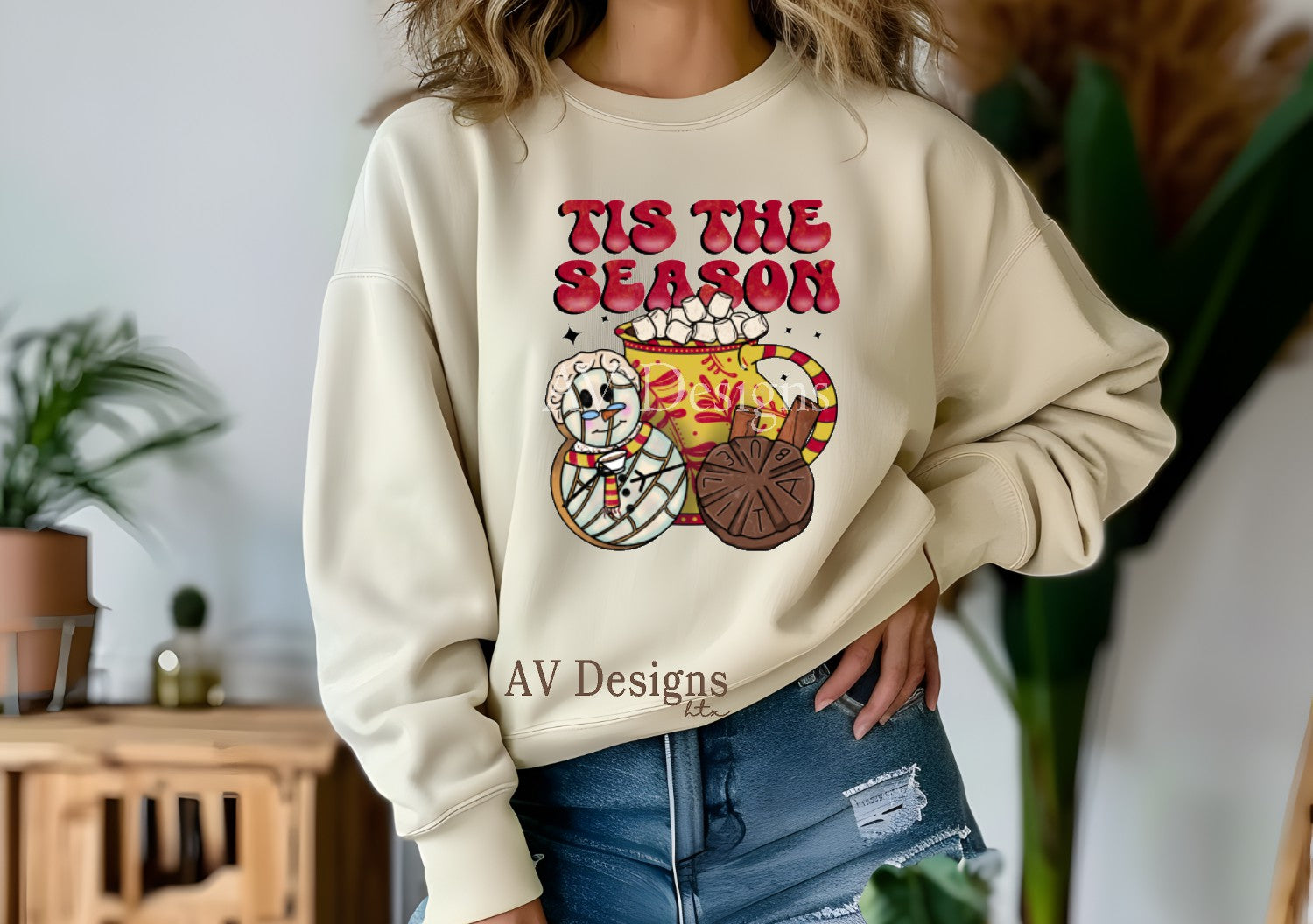 Abuelita tis the season Sand Crew Sweater