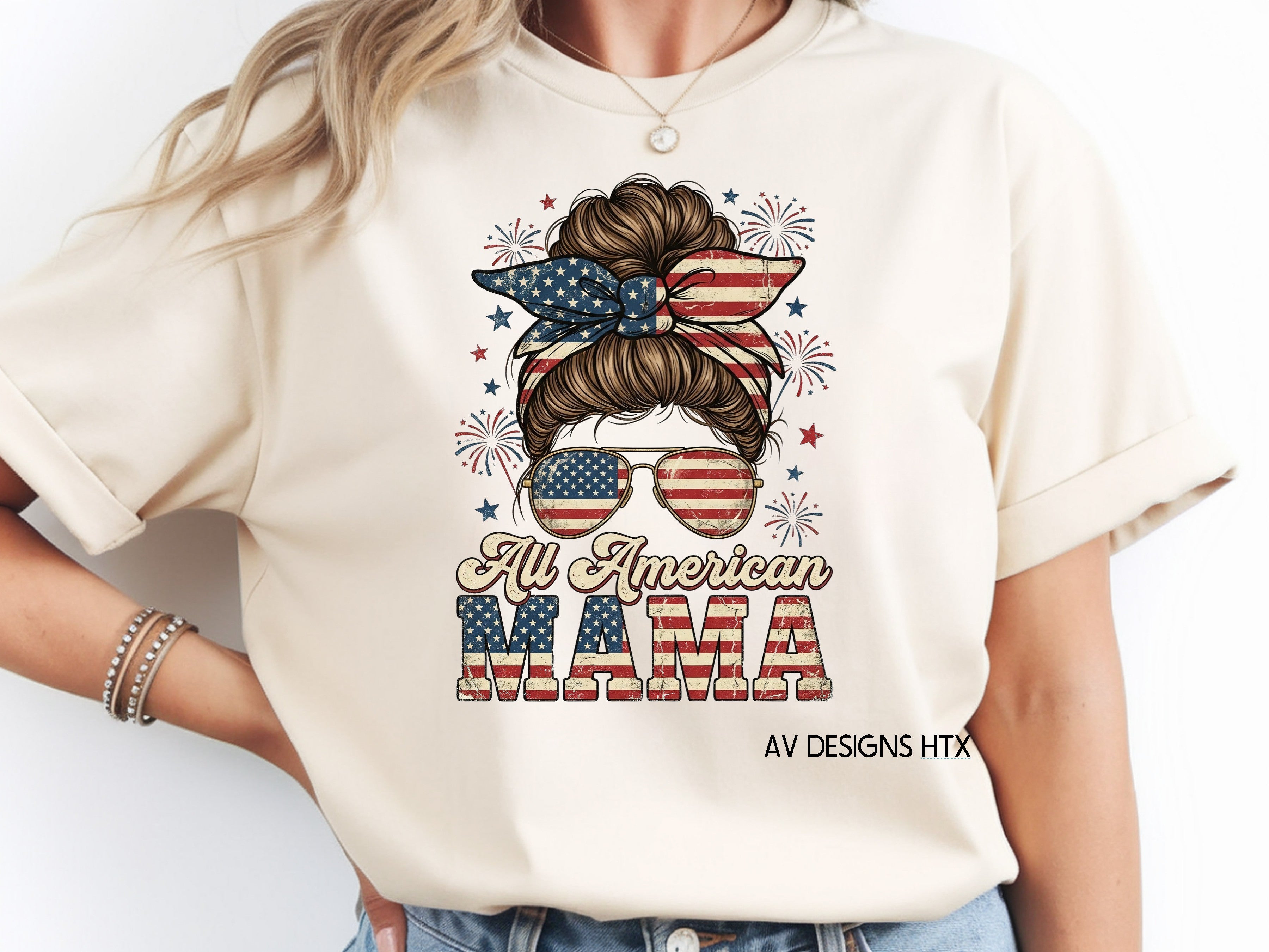 All American Patriotic Mama Tee
