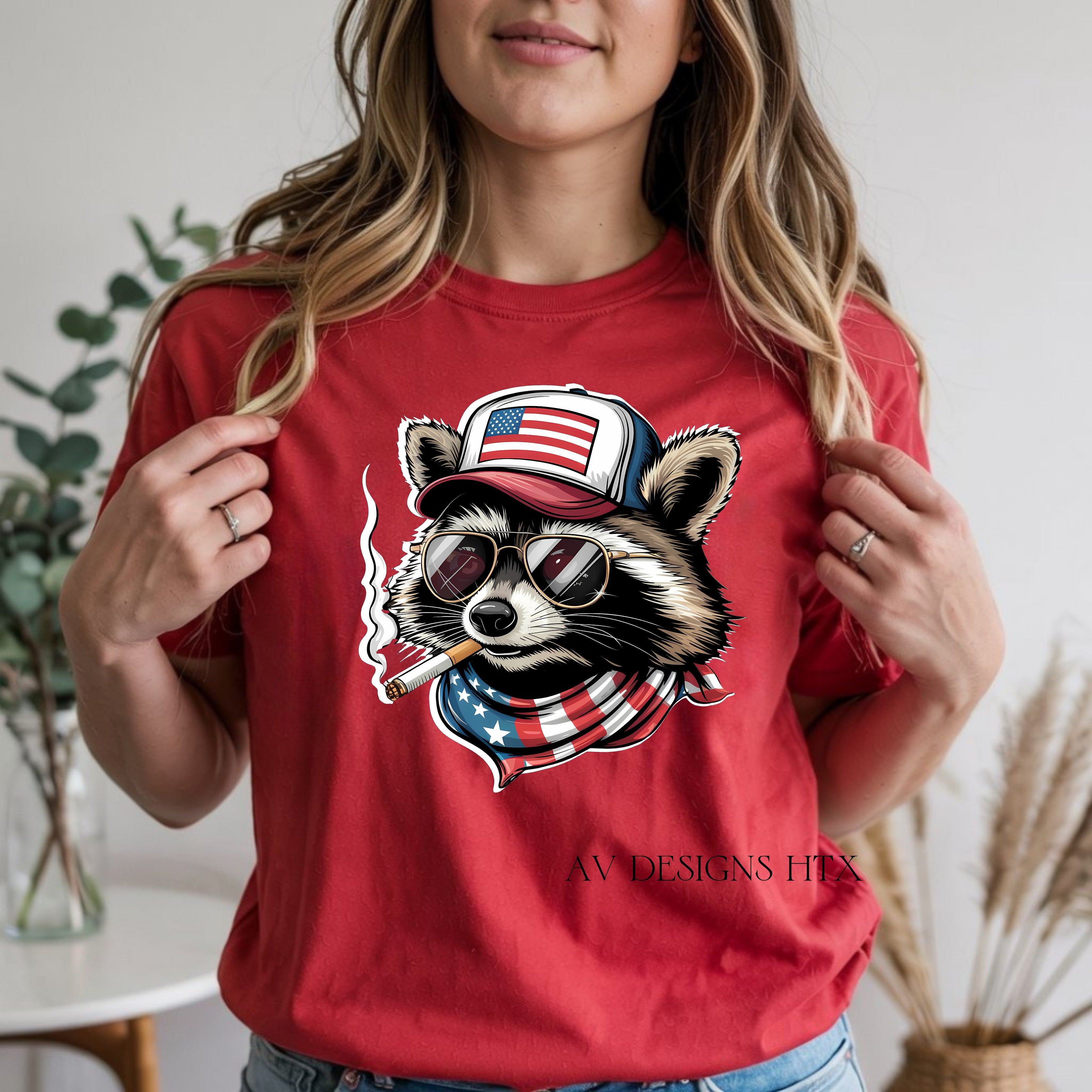 Patriotic Racoon USA T-shirt
