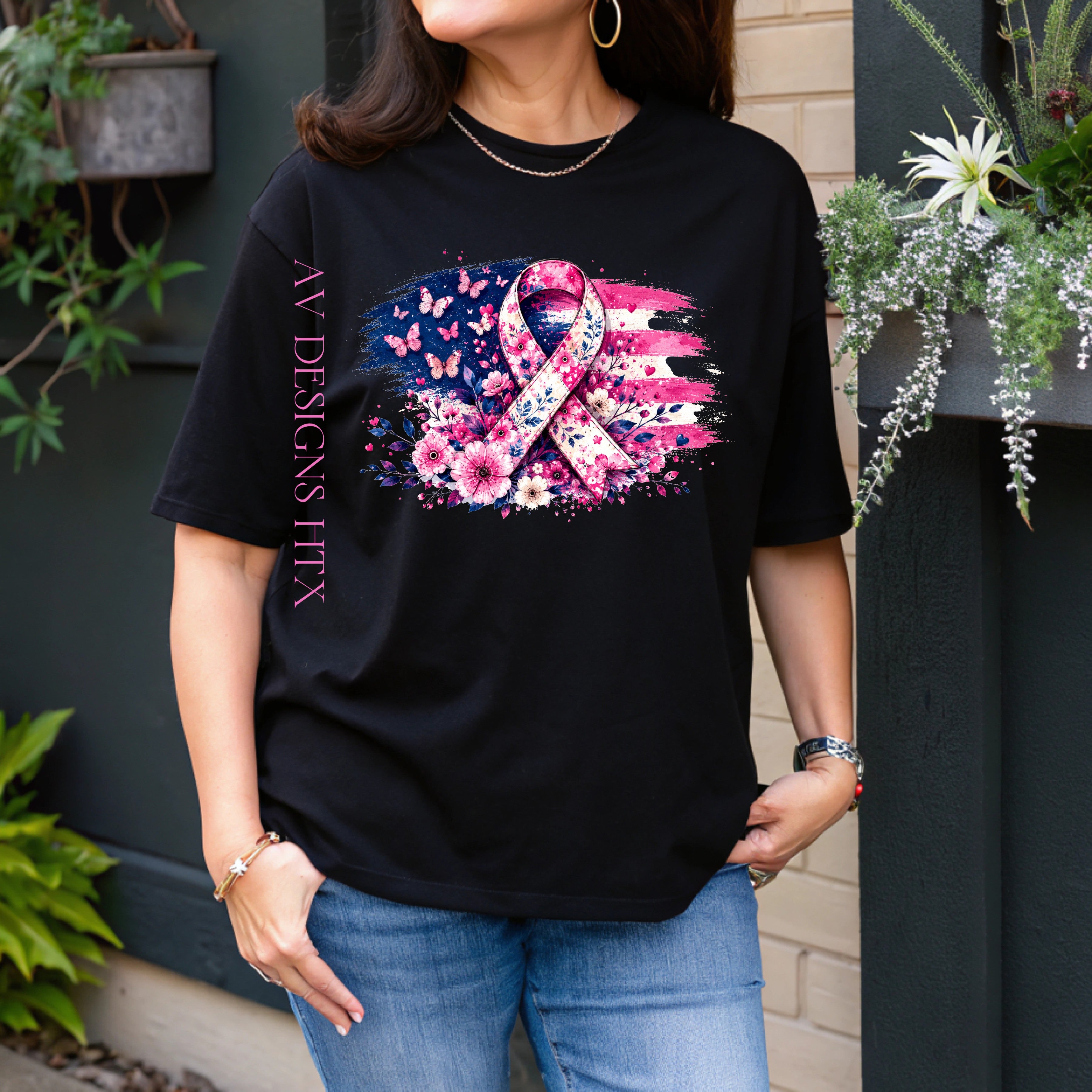 Breast Cancer Awareness Hope Flag Tee