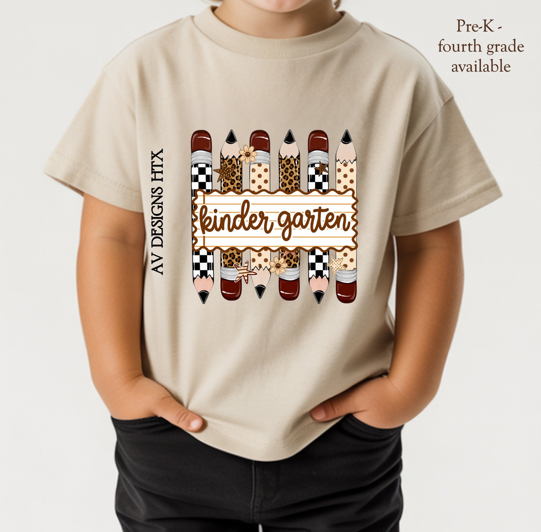 Retro back to school leopard pencils youth t-shirt