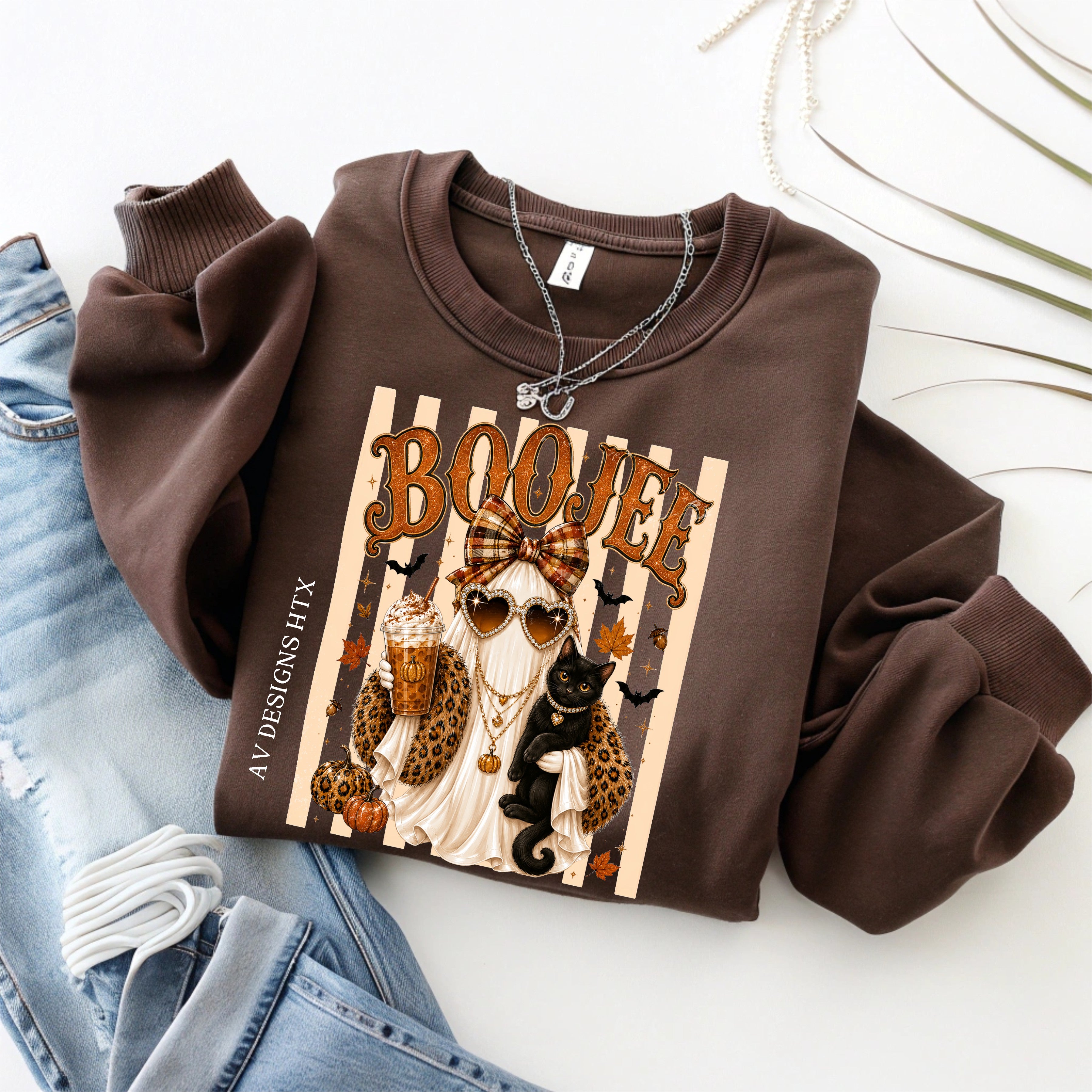 BooJee Preppy Ghost Crew Sweatshirt