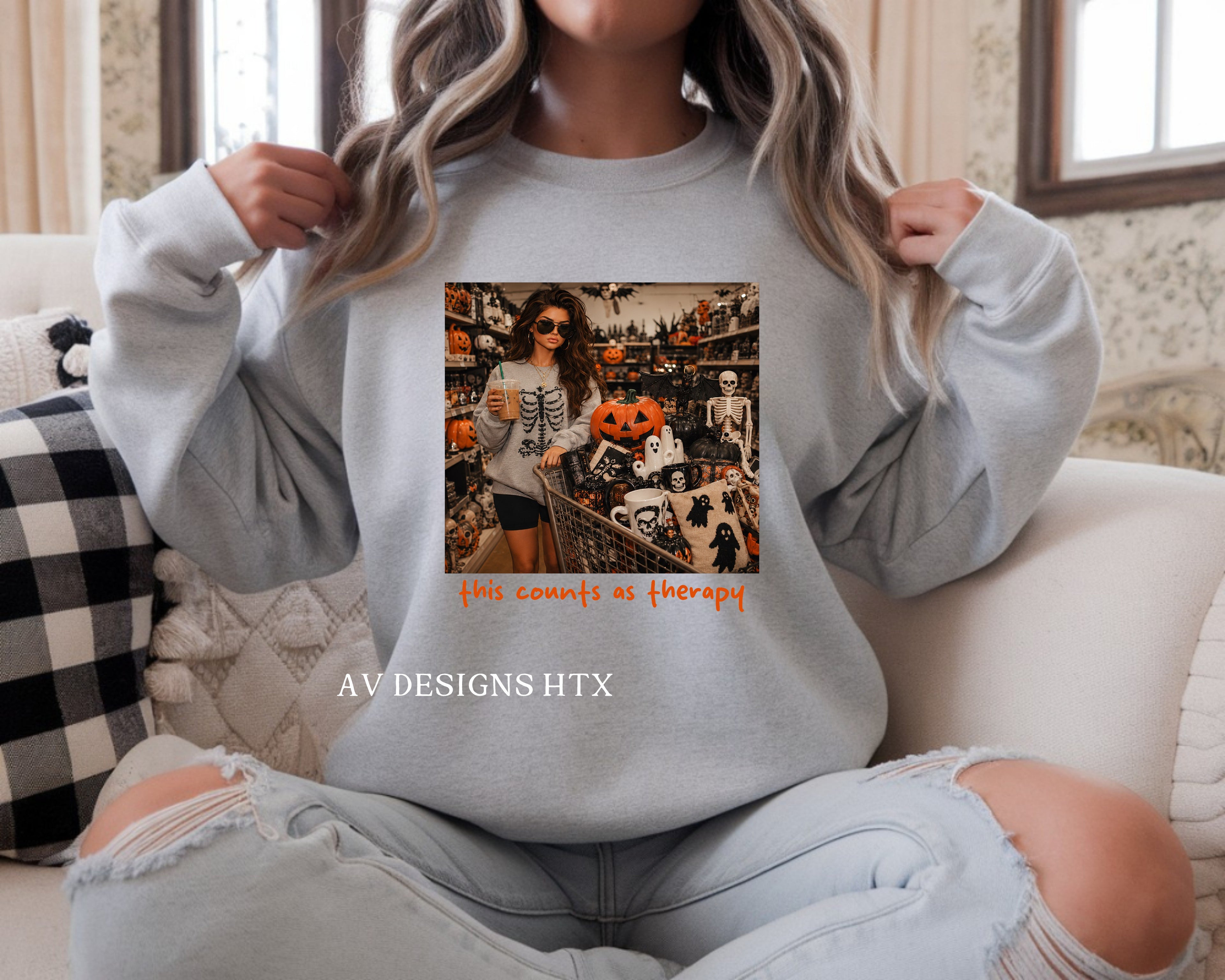 this counts as therapy Dollface Crew Sweatshirt