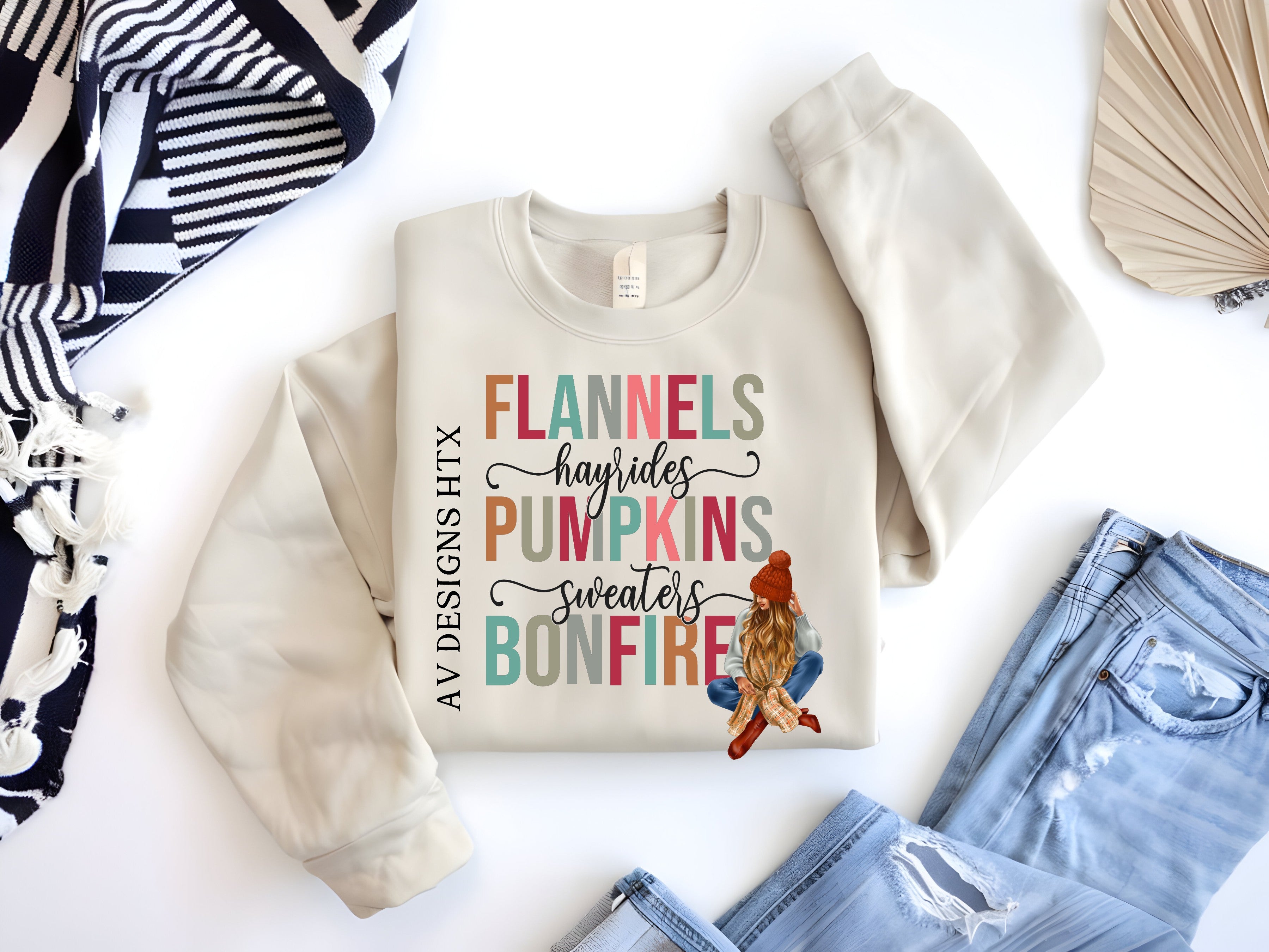 Flannel Girl Crew Sweatshirt