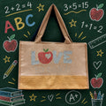 Love to Teach Jute tote bag