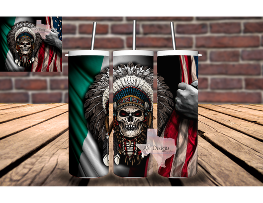 Mexican American Warrior Tumbler