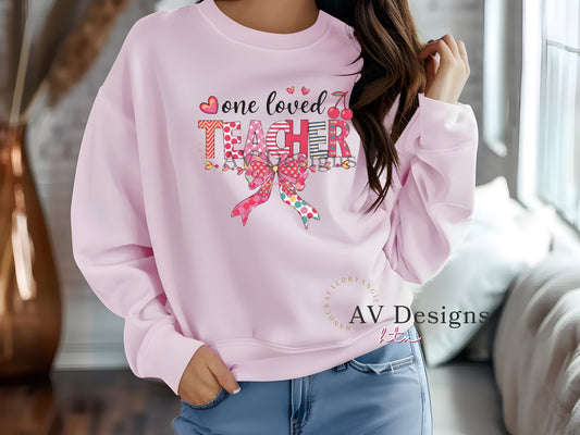 One Loved Teacher Crew Sweater