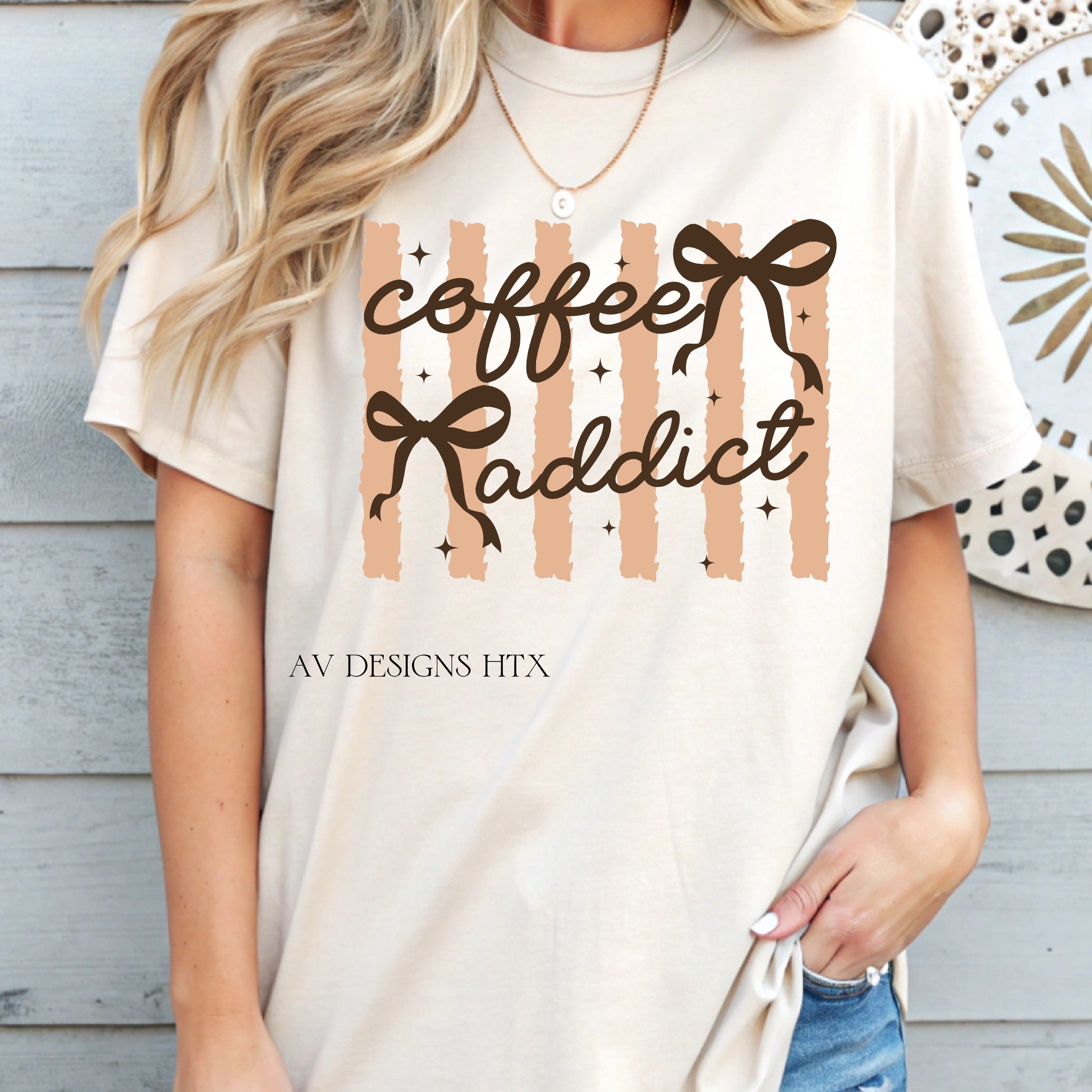 Coffee Addict Striped Tee