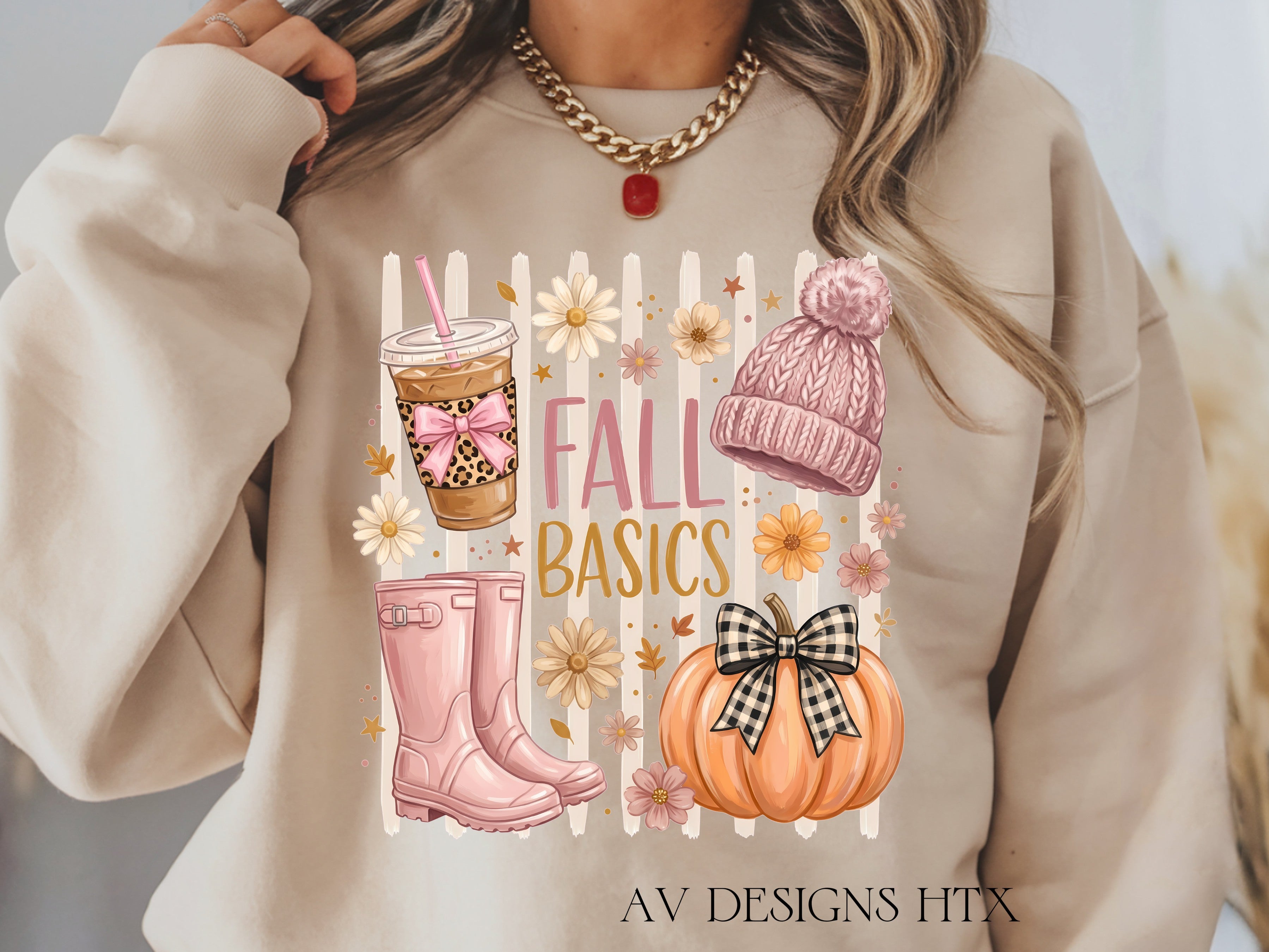 Preppy Fall Basics Crew Sweatshirt