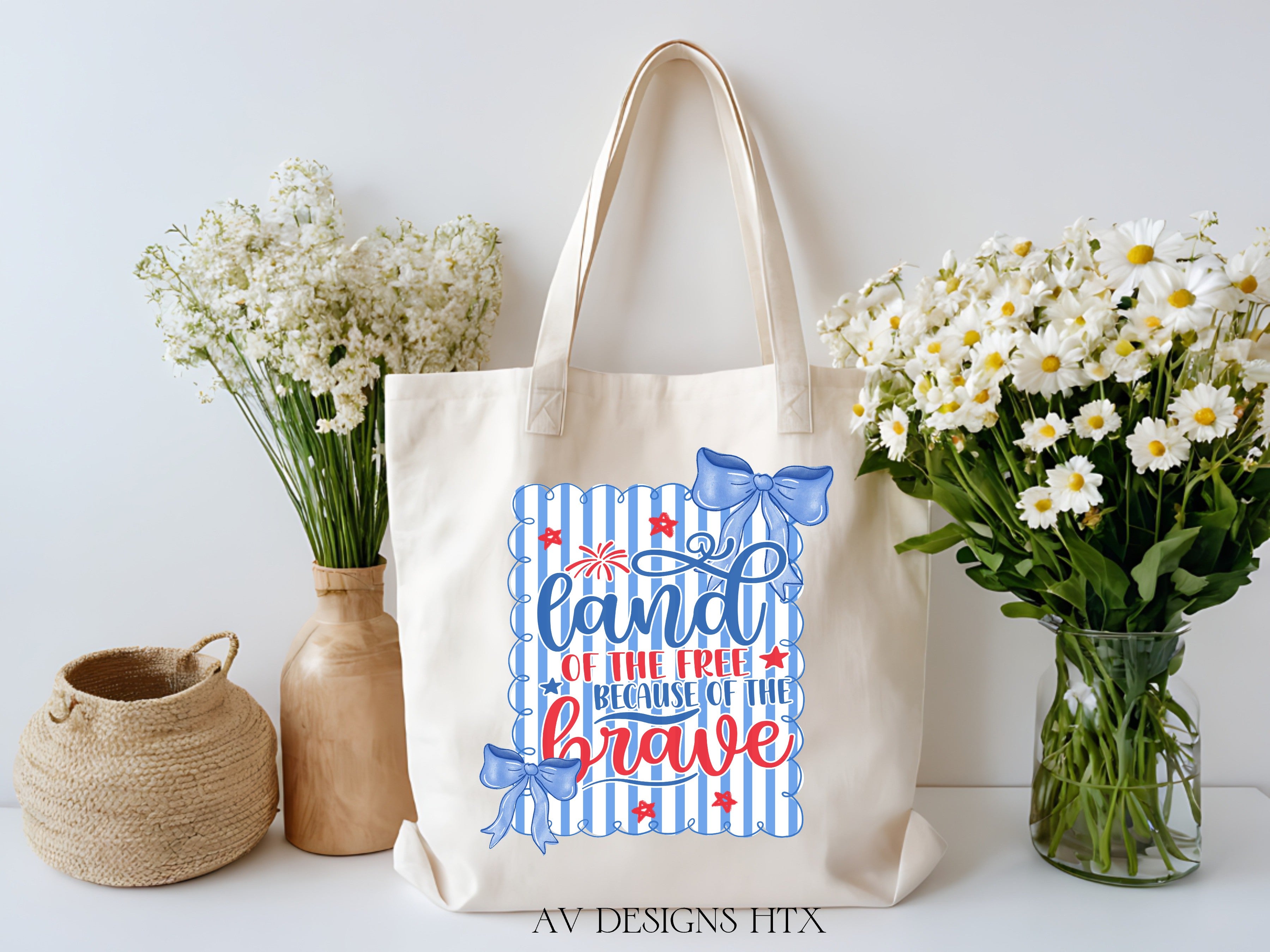 Preppy Land of the free Tote