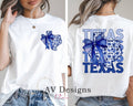 Stacked TX Floral Blue Tee front and back